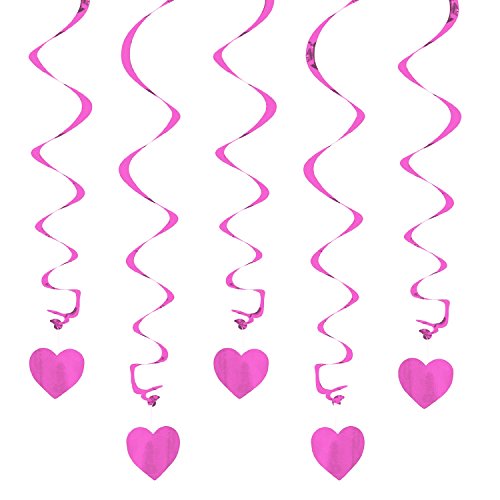 Oblique-Unique® Deckenhänger Spiral Girlanden mit Herzen - Farbe wählbar (Flieder-Rosa) von Oblique Unique