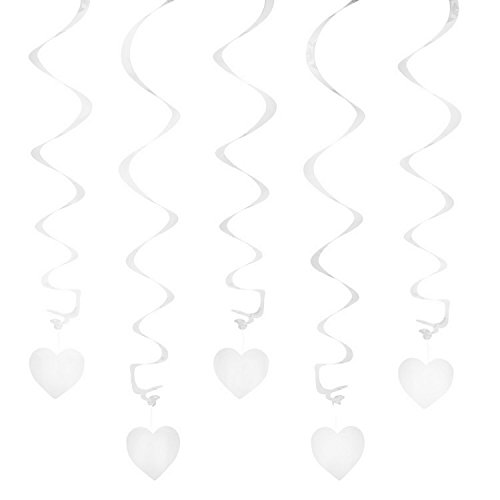 Oblique-Unique® Deckenhänger Spiral Girlanden mit Herzen - Farbe wählbar (Weiß) von Oblique Unique