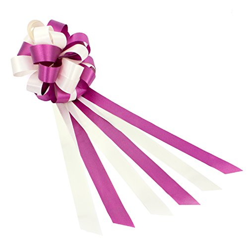 Oblique-Unique® Geschenk Schleife Groß mit Geschenkband Deko Band für Geschenke und Zuckertüten - wählbar (Lila Weiß) von Oblique Unique
