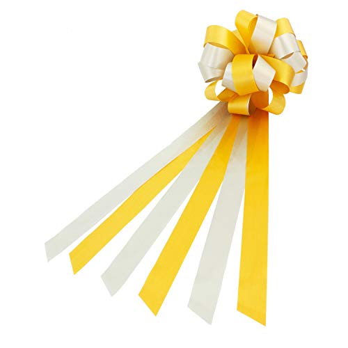 Oblique Unique® Geschenk Schleife Groß mit Geschenkband Glänzend für Geschenke Tüten Zuckertüten zum Basteln Dekorieren Verzieren - wählbar (Gold) von Oblique Unique