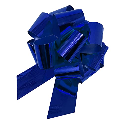 Oblique Unique® Geschenk Schleife mit Geschenkband Glänzend für Geschenke Tüten Zuckertüten für Weihnachten zum Basteln Dekorieren Verzieren UVM. (Blau) von Oblique Unique