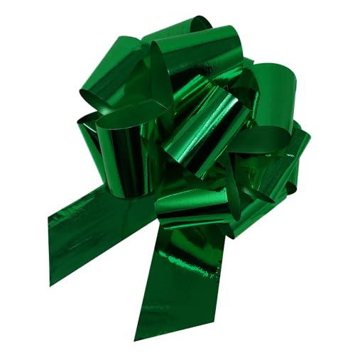 Oblique Unique® Geschenk Schleife mit Geschenkband Glänzend für Geschenke Tüten Zuckertüten für Weihnachten zum Basteln Dekorieren Verzieren UVM. (Grün) von Oblique Unique