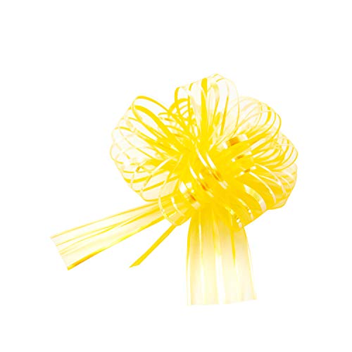 Oblique Unique® Geschenk Schleife mit Geschenkband Glänzend für Geschenke Tüten Zuckertüten zum Basteln Dekorieren Verzieren 15 x 18cm - wählbar (Gelb) von Oblique Unique