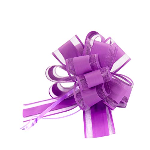 Oblique Unique® Geschenk Schleife mit Geschenkband Matt für Geschenke Tüten Zuckertüten zum Basteln Dekorieren Verzieren - Farbe wählbar (Dunkel Lila) von Oblique Unique
