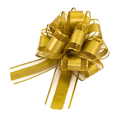 Oblique Unique® Geschenk Schleife mit Geschenkband Matt für Geschenke Tüten Zuckertüten zum Basteln Dekorieren Verzieren - Farbe wählbar (Gold) von Oblique Unique