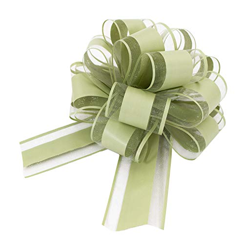 Oblique Unique® Geschenk Schleife mit Geschenkband Matt für Geschenke Tüten Zuckertüten zum Basteln Dekorieren Verzieren - Farbe wählbar (Grün) von Oblique Unique