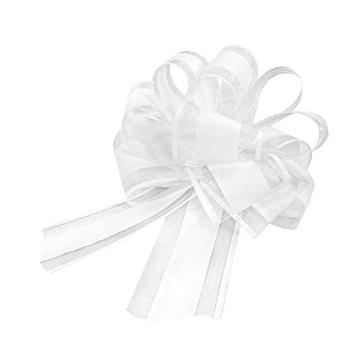 Oblique Unique® Geschenk Schleife mit Geschenkband Matt für Geschenke Tüten Zuckertüten zum Basteln Dekorieren Verzieren - Farbe wählbar (Weiß) von Oblique Unique