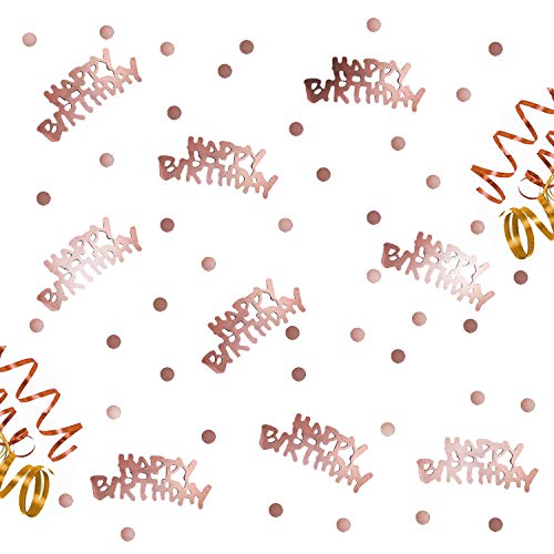 Oblique-Unique® Happy Birthday Geburtstag Konfetti Roségold mit Punkten Tisch Deko über 300 Stück von Oblique Unique