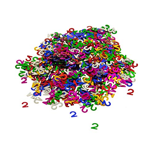 Oblique Unique® Konfetti Zahl 2 Bunt 2. Geburtstag Jubiläum Deko Streudeko Tischdeko Zahlenkonfetti 800 Stück von Oblique Unique