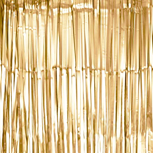 Oblique Unique® Lametta Vorhang 100x200 cm für Weihnachten Silvester Geburtstag Party Feier Fasching Karneval Dekoration Blau Gold Bronze Grün Silber - wählbar (Bronze (matt)) von Oblique Unique