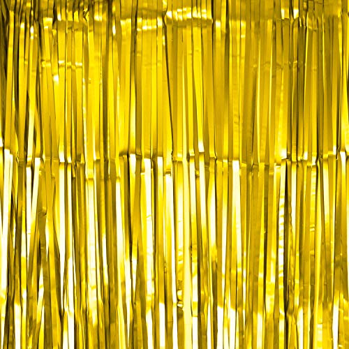 Oblique Unique® Lametta Vorhang 100x200 cm für Weihnachten Silvester Geburtstag Party Feier Fasching Karneval Dekoration Blau Gold Bronze Grün Silber - wählbar (Gold (matt)) von Oblique Unique