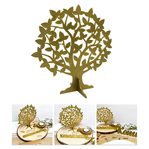 Oblique Unique® Lebensbaum Holz Baum des Lebens als Tischdeko für Taufe Kommunion Konfirmation Deko Junge Mädchen Verzierung (Gold) von Oblique Unique