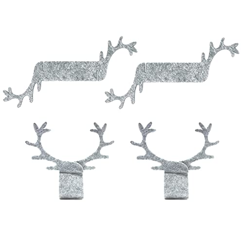 Oblique Unique® Serviettenhalter mit Hirsch Geweih aus Filz 4er Set für Weihnachten Tisch Deko Serviettenring Servietten Halter mit Hörnern von Oblique Unique
