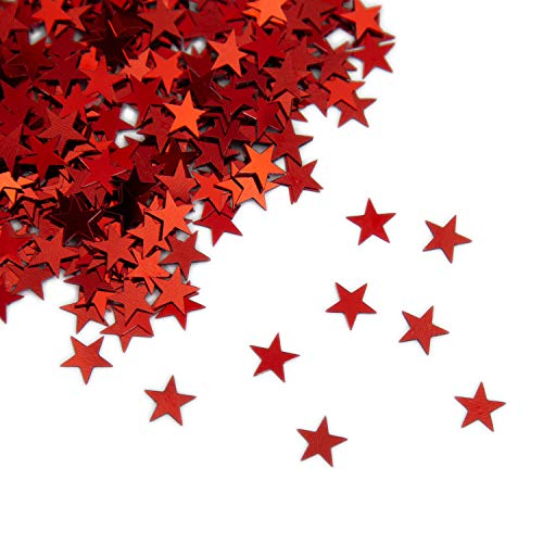 Oblique Unique® Stern Konfetti Rot Über 500 STK. Streu Deko Tischdeko für Weihnachten Geburtstag Fasching Karneval Party von Oblique Unique