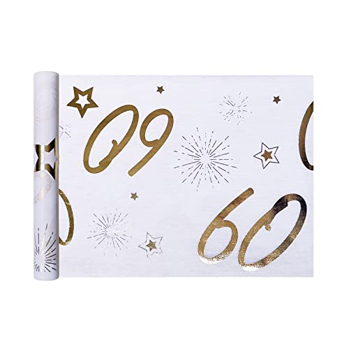 Oblique Unique® Tischläufer Tischband Tisch Läufer Gold glänzend Tischdeko für Geburtstag Jubiläum Goldene Hochzeit Party Deko (Tischläufer 60) von Oblique Unique