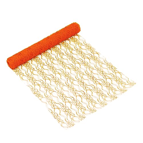Oblique Unique® Tischläufer Tischband Tisch Läufer mit Spitze 300cm x 30cm Tischdeko für Taufe Baby Shower Geburtstag Party Hochzeit Silvester Deko (Orange) von Oblique Unique