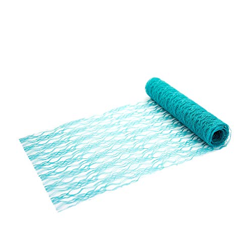 Oblique Unique® Tischläufer Tischband Tisch Läufer mit Spitze Türkis Tischdeko für Taufe Baby Shower Geburtstag Party Hochzeit Silvester Deko Dekoration 30cm breit 3m lang von Oblique Unique
