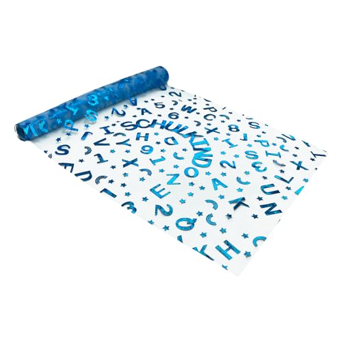 Oblique Unique® Tischläufer Tischband für Schuleinführung Schulkind Zuckertüten ABC 290 cm x 29 cm Tisch Läufer Tischdeko für Einschulung Deko (Blau - Schulkind Buchstaben) von Oblique Unique