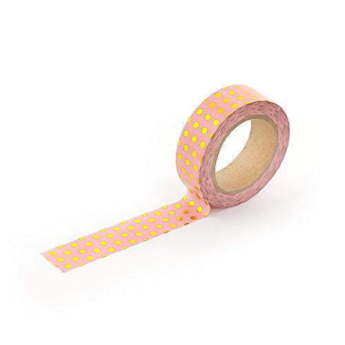 Oblique-Unique® Washi Tape Deko Bänder Selbstklebend mit wunderschönen Motiven I Design wählbar I (Rosa-Goldpunkte) von Oblique Unique