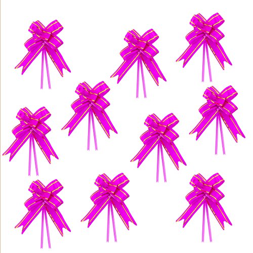 Oblique-Unique® 10 Geschenkschleifen mit Geschenkbändern für Geschenke und Zuckertüten - Farben und Größe wählbar (Pink 10x7cm) von Oblique Unique