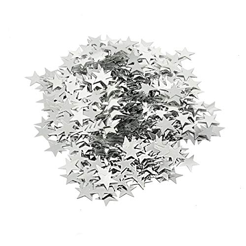 Oblique Unique® Stern Konfetti Geburtstag Jubiläum Hochzeit Feier Party Silber Tisch Deko Weihnachten Sterne Streudeko 14g von Oblique Unique