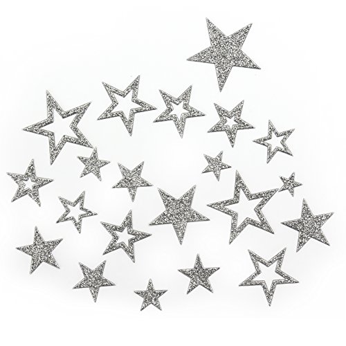 Oblique Unique Sternen Sticker in Gold oder Silber - Glitzernde Funkelnde Sterne (Silber) von Oblique Unique