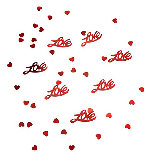 Rote Herzen & rotes Love Konfetti zu Dekoration von Oblique Unique