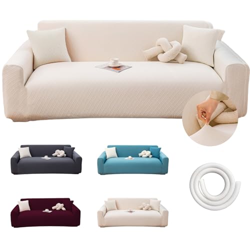 Oblu life Rautenmuster Sofa Bezug Elastisch rutschfest: Strapazierfähiger, Waschbarer Sofaüberzug mit Armlehnen für 2-Sitzer Sofas - Haustierfreundlich von Oblu life