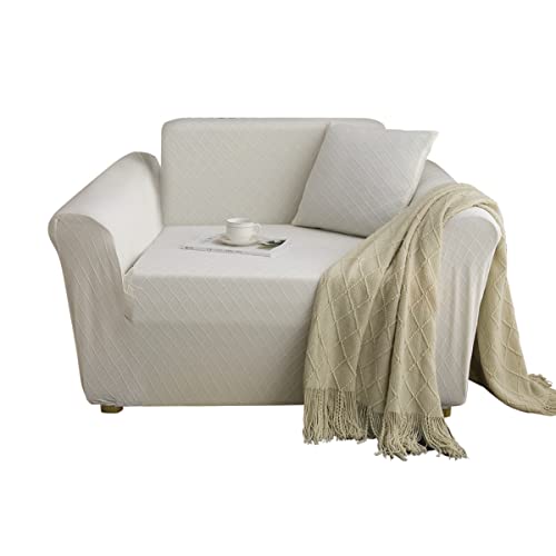 Oblulife Sofa überzug rutschfest，Sofaschutz Anti-Katze/Hundekratzer(Sofa überzug 1 Sitzer,Weiß) von Oblulife