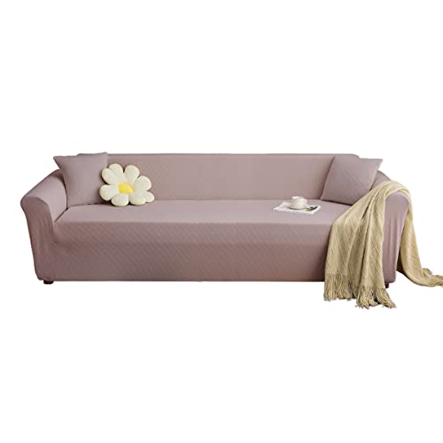 Oblulife Sofa überzug rutschfest，Sofaschutz Anti-Katze/Hundekratzer(Sofa überzug 4 Sitzer,Hellrosa) von Oblulife