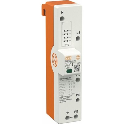 Kombi-Ableiter Sammelschi TT/TN-S 255VAC 1,5kV 7TE 4p 50kA opt Kombi-Ableiter Sammelschi TT/TN-S 255VAC 1,5kV 7TE 4p 50kA opt von Obo Bettermann