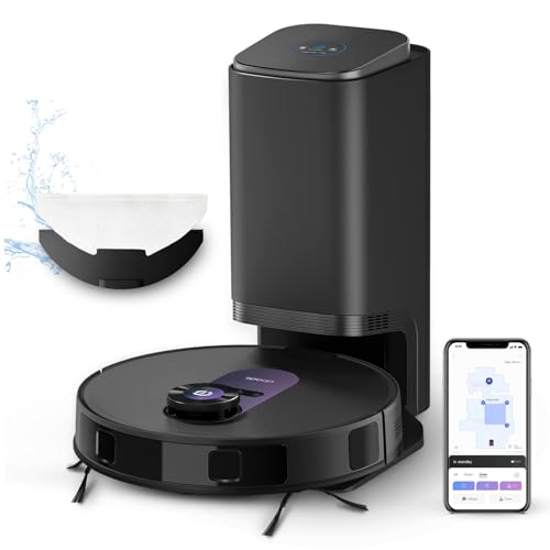 Obode A8+ Saugroboter mit Absaugstation(2.5L) 4000Pa 3D-Hinderniserkennung Staubsauger Roboter,10mm Mopp-Hebesystem,180min Laufzeit Wischroboter,APP Steuerung,Ideal für Tierhaare,Teppiche,Hartböden von obode