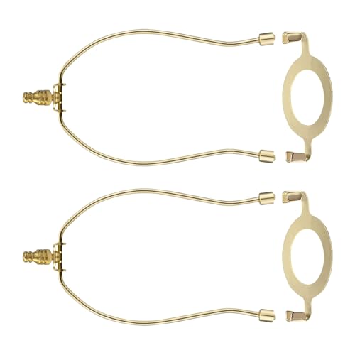 2 Stück Lampenschirm Harfenhalter Halterung Set Teil Licht Zubehör Hardware Textur für E26 Lichtsockel Schatten Harfen Halter von Obotsnoi