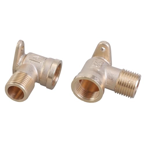 2 Stück Stabile Messing 1/2 Zoll Wandplatte und Buchse DN15 Verteiler 90 Grad Zubehör für Heimwerker Sanitärarmaturen von Obotsnoi