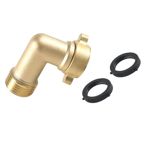 3/4 Zoll Messing Gartenschlauch-Verbindungsstück Winkeladapter mit auslaufsicherer Unterlegscheibe für Wassersysteme, Outdoor-Zubehör und Hofgebrauch, Messing-Wasserschlauchverschraubung mit Dichtung 3/4 Zoll Messing Gartenschlauch-Verbindungsstück Winkeladapter mit auslaufsicherer Unterlegscheibe für Wassersysteme, Outdoor-Zubehör und Hofgebrauch, Messing-Wasserschlauchverschraubung mit Dichtung von Obotsnoi