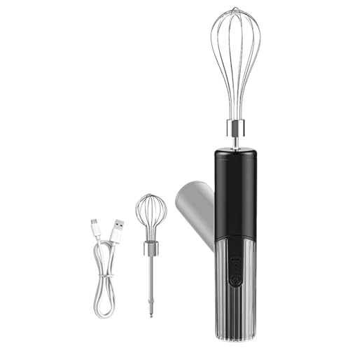 Ergonomischer elektrischer Schneebesen mit faltbarem Griff, 2 Edelstahl-Mixer, 3 Geschwindigkeitsmodi, Mixen, Butter, tragbarer Handmixer, abnehmbarer Stab von Obotsnoi
