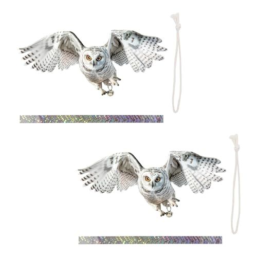 Hängende Eulen-Ornamente mit reflektierendem Klebeband und Geräuschmachern, um Tauben abzuschrecken, doppelseitige Vogelscheuche zum Schutz des Baumes von Obotsnoi