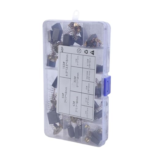 Kohlebürsten für Elektromotoren, 40 Stück, 10 verschiedene Modelle, geeignet für Wartungsbürstenmotoren Kohlebürsten für Elektromotoren, 40 Stück, 10 verschiedene Modelle, geeignet für Wartungsbürstenmotoren von Obotsnoi