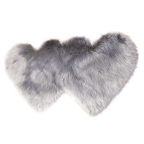 Obotsnoi Doppelte Herzform Faux Fluffys Teppiche Schlafzimmer Fuzzy Fläche Schaffell Werfen Sofa Dekoration Weiche von Obotsnoi