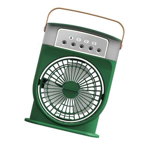 Obotsnoi Wiederaufladbarer Luftkühler, 5-Loch-Desktop-Ventilator mit 3 einstellbaren Geschwindigkeiten, ABS-Textur, für Schlafzimmer oder Büro, Luftzirkulationskühlgerät von Obotsnoi