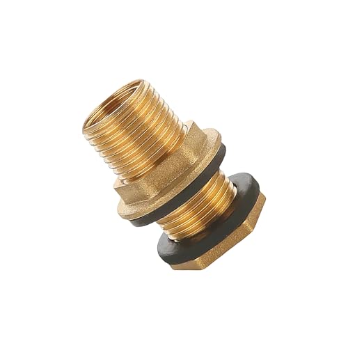 Robuste Messingadapter, 1 Paar, G3/8 auf G1/2 Zoll Gewinde mit Dichtung für Containertanks und Sanitärsysteme, robuste Messingwasserhahn-Adapter von Obotsnoi