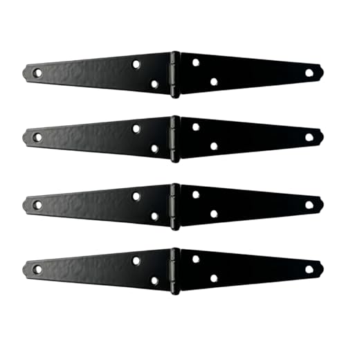 Schwarze Schuppentürscharniere mit Schrauben, dekoratives Gurtscharnier, robuste Türscharniere, Möbelbeschläge, langlebige dekorative Gurtscharnier-Hardware von Obotsnoi