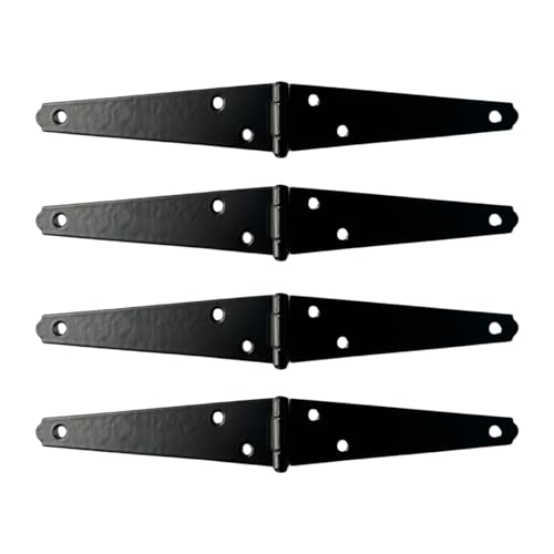 Schwarze Schuppentürscharniere mit Schrauben, dekoratives Gurtscharnier, robuste Türscharniere, Möbelbeschläge, langlebige dekorative Gurtscharnier-Hardware von Obotsnoi