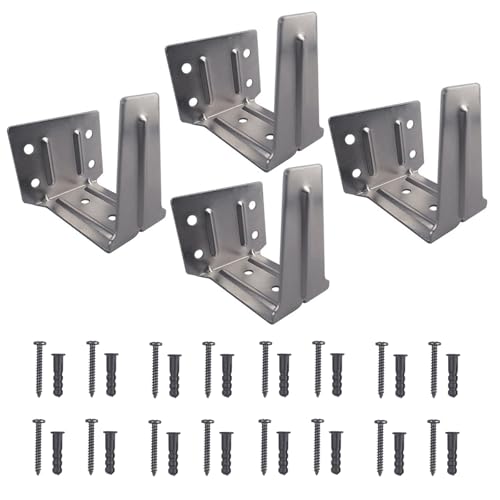 Stabile Edelstahl-Halterungen für 10,2 cm horizontale Jalousien, Decken- und Außenmontage, mit Holz-Mittelhalterungen, 4 Stück Stabile Edelstahl-Halterungen für 10,2 cm horizontale Jalousien, Decken- und Außenmontage, mit Holz-Mittelhalterungen, 4 Stück von Obotsnoi
