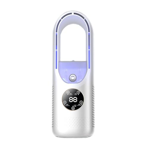 USB-Luftkühler, blattloser Ventilator mit Luftbefeuchter mit 100 ml Wassertank, Nebelfunktion, 6 Geschwindigkeiten, für Schreibtisch, Schlafzimmer, Kühlung, Schreibtisch-Luftkühler von Obotsnoi