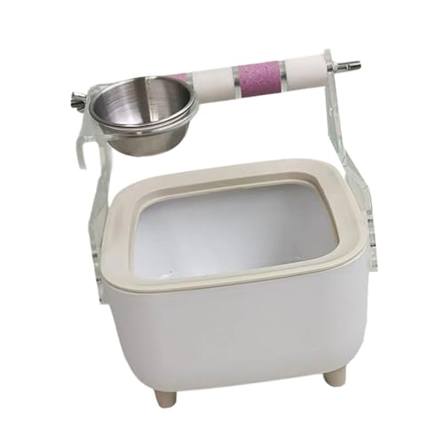 Vogel-Töpfchentrainingsständer mit abnehmbarem Eimer, entspannende Stehstange für Papageien, Nymphensittiche, Lovebirds Ruheplatz, abnehmbare Eimer-Sitzstange von Obotsnoi