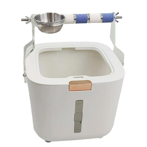 Vogel-Töpfchentrainingsständer mit abnehmbarem Eimer, entspannende Stehstange für Papageien, Nymphensittiche, Lovebirds Ruheplatz, abnehmbare Eimer-Sitzstange von Obotsnoi