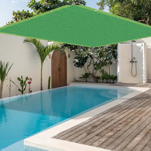 Grünes Schattiernetz Versiegelter Rand Mit Ösen Sonnenschutz-Tuch Outdoor Sonnensegel Blockierung UV-Tuch Atmungsaktiver For Hinterhof Terrasse Deck Sichtschutz 2X2 2X3 2X5 2X6 2X7 2X8 2X9 2X10 2X11 ( von ObscurioBlinds