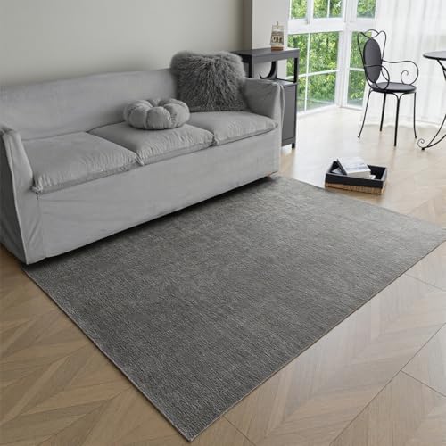 Obundi Teppich Schlafzimmer, 140x200cm, Dunkelgrau Carpet Living Room, rutschfeste Teppich Küche, Großer Teppiche Waschbar in Waschmaschine, Weicher Carpet für Balkon, Büro, Lounge von Obundi