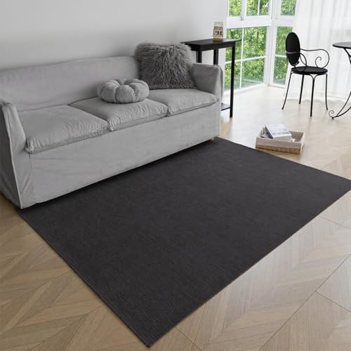 Obundi Teppich Schlafzimmer, 140x200cm, Schwarz Carpet Living Room, rutschfeste Teppich Küche, Großer Teppiche Waschbar in Waschmaschine, Weicher Carpet für Balkon, Büro, Lounge von Obundi